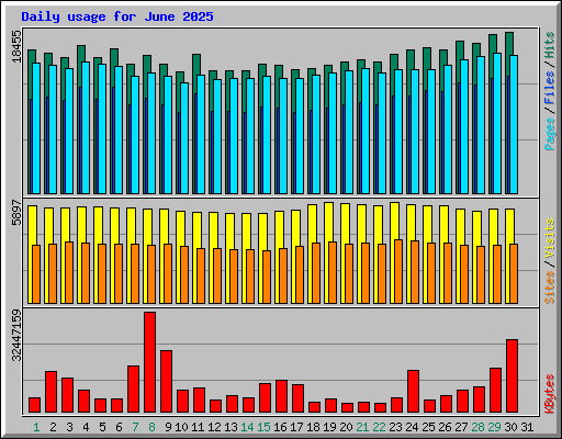 Daily usage for June 2025