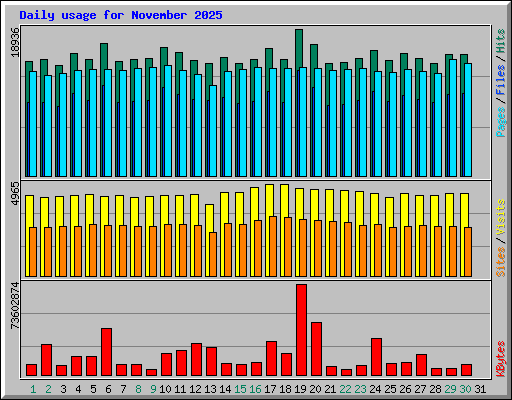 Daily usage for November 2025